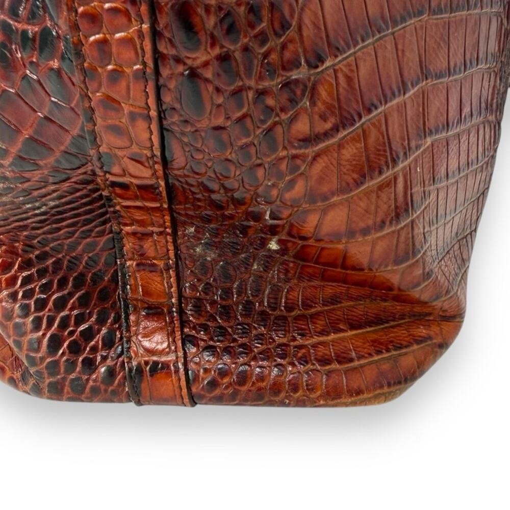Brahmin Medium Asher Tote Crocodile Embossed Pecan Melbourne Brown - Picture 6 of 13